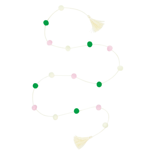 Spring Colors Pom Pom Garland with Tassels 6ft