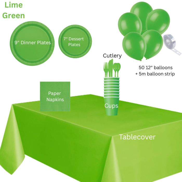 Lime Green Party Tableware Set
