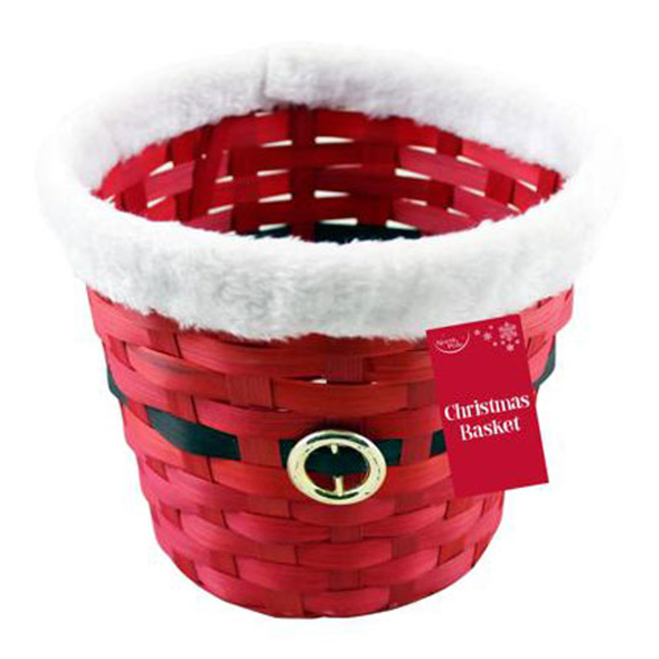 Red Round Christmas Hamper Basket