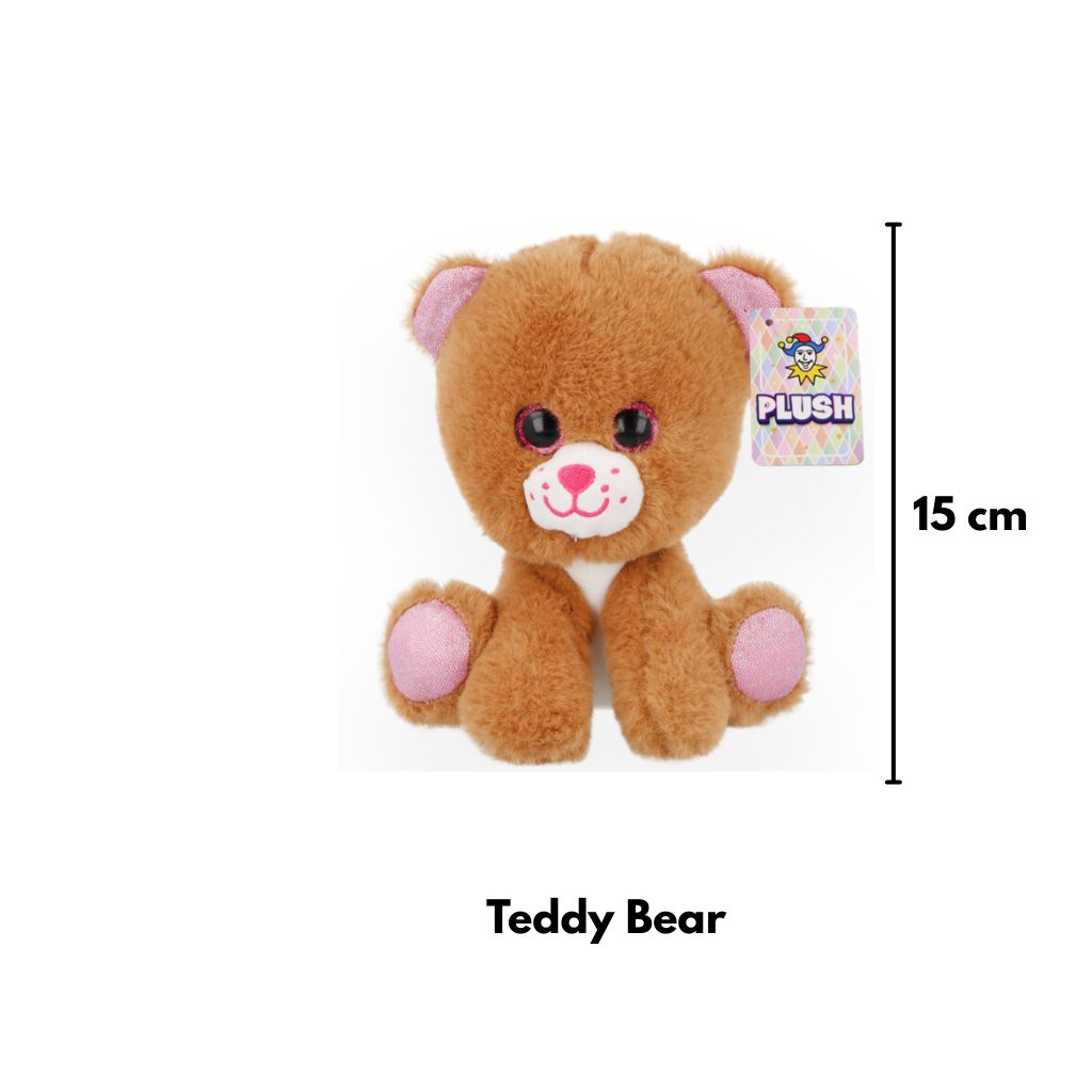 Multicolour Animal Plushies (6 in / 15 cm) - 5 Assorted Designs