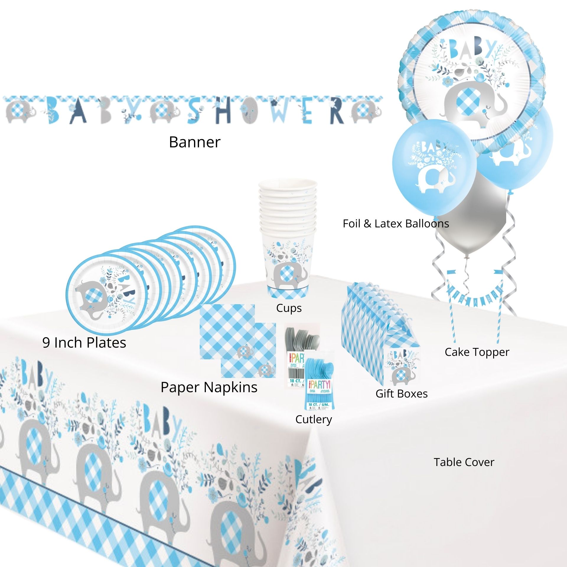 Blue Elephant Baby Shower Bliss Package