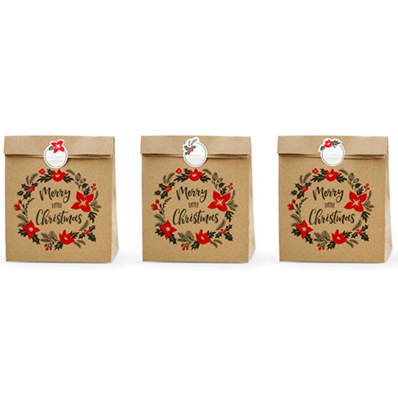 Kraft Christmas Gift Bags (3 pack)