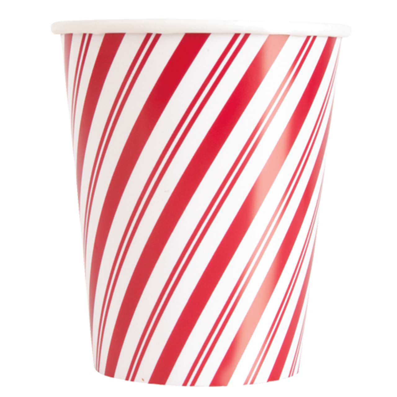 Red and white striped Snowman paper cups (8 pack)
