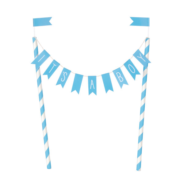 It's a Boy Baby Shower Bunting Cake Topper