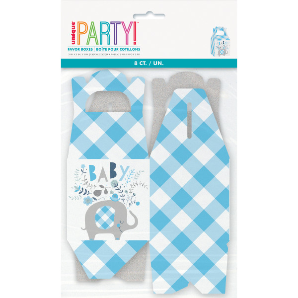 Blue Floral Elephant Favor Boxes (8 pack)