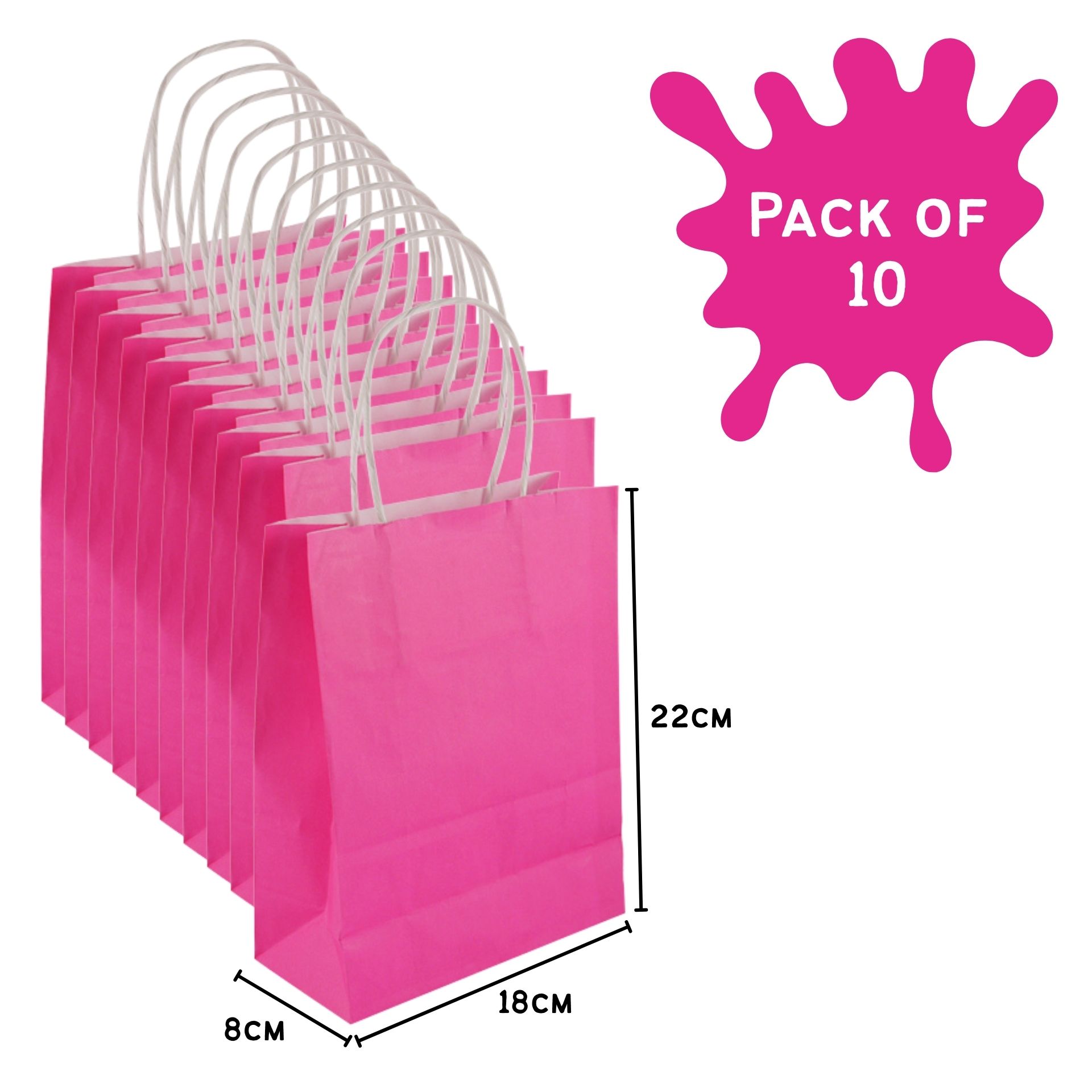 Pink Paper Party Gift Bag With Handles
