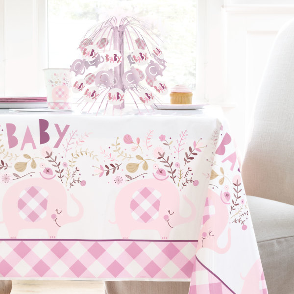 Pink Floral Elephant Cascade Centerpiece 8.5"