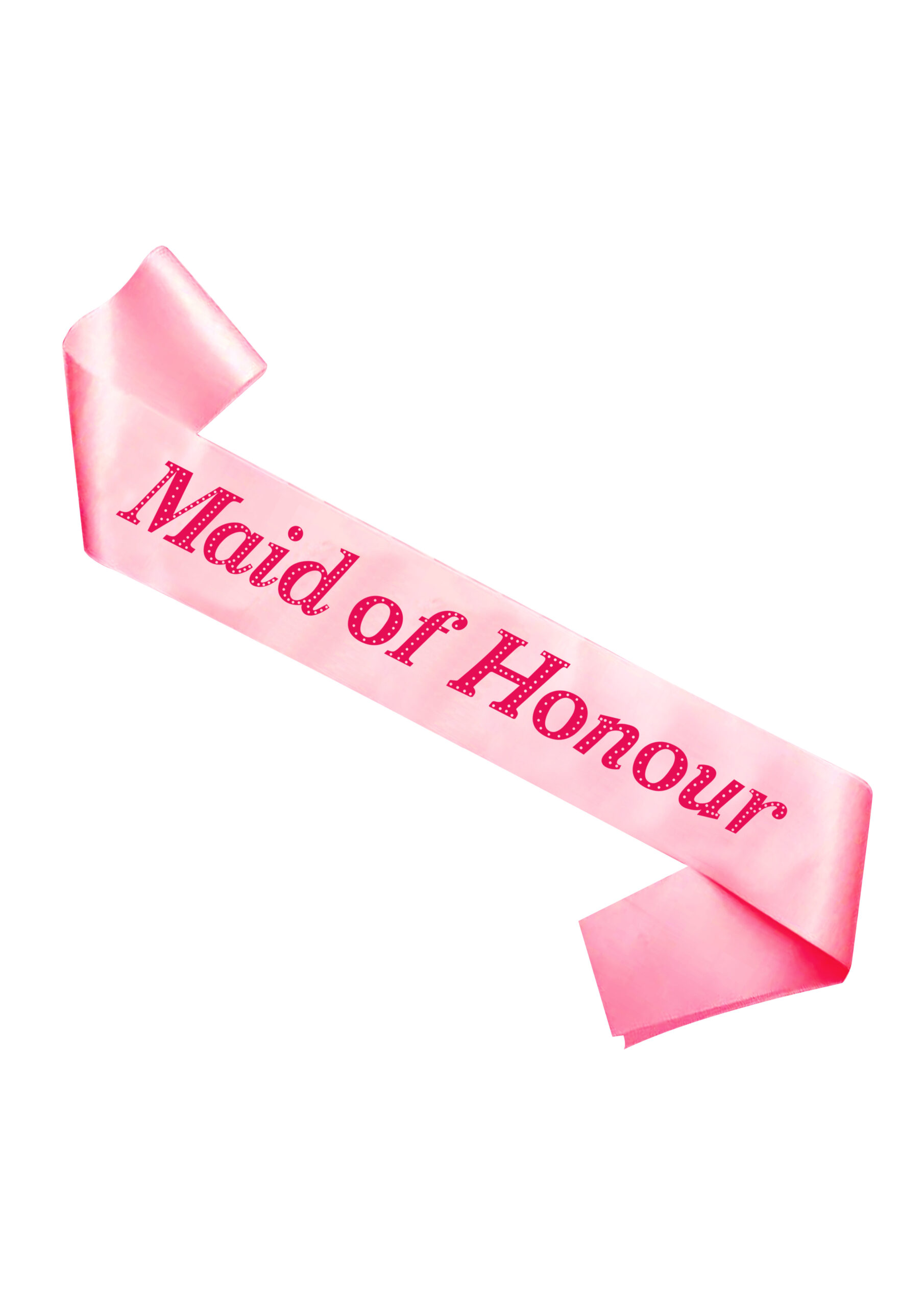 Maid of Honour Hen Party Sash (Pink with Pink Text)