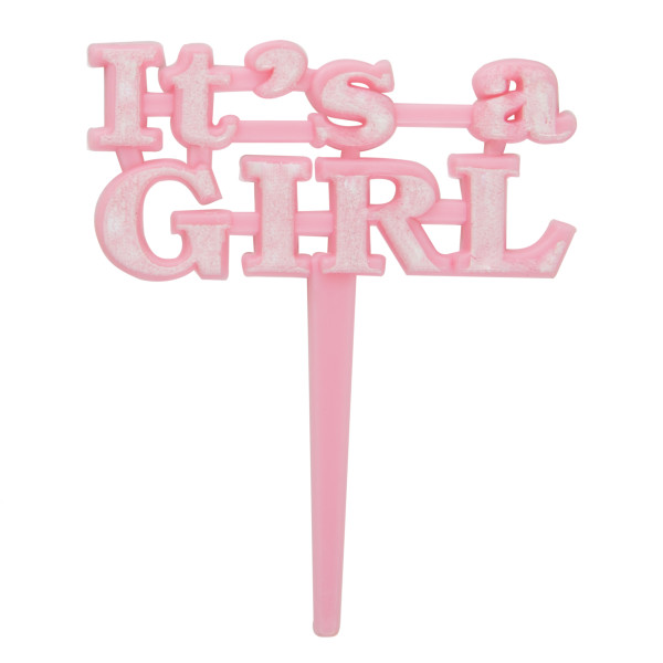 "It's a Girl" Pink Cake Picks (8 pack)