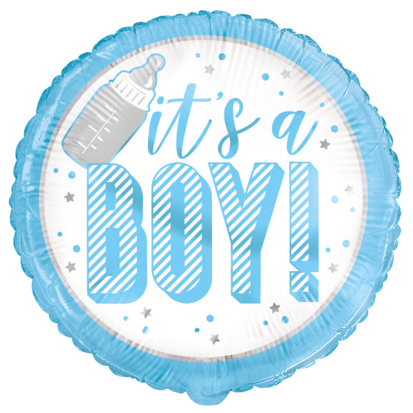 Blue "It’s a Boy" Round Foil 18 inch Balloon