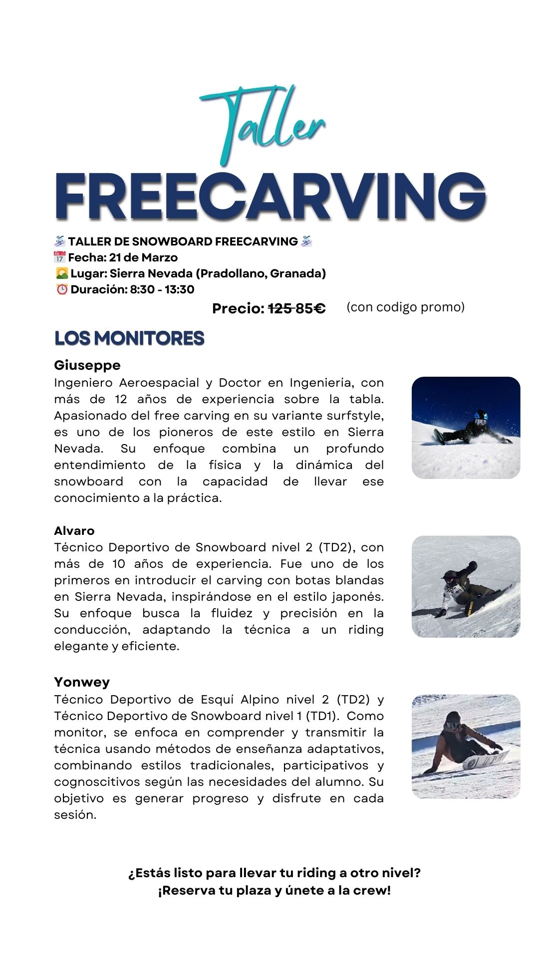 El Primer Taller de freecarving en Espana - 30 de Marzo 2025