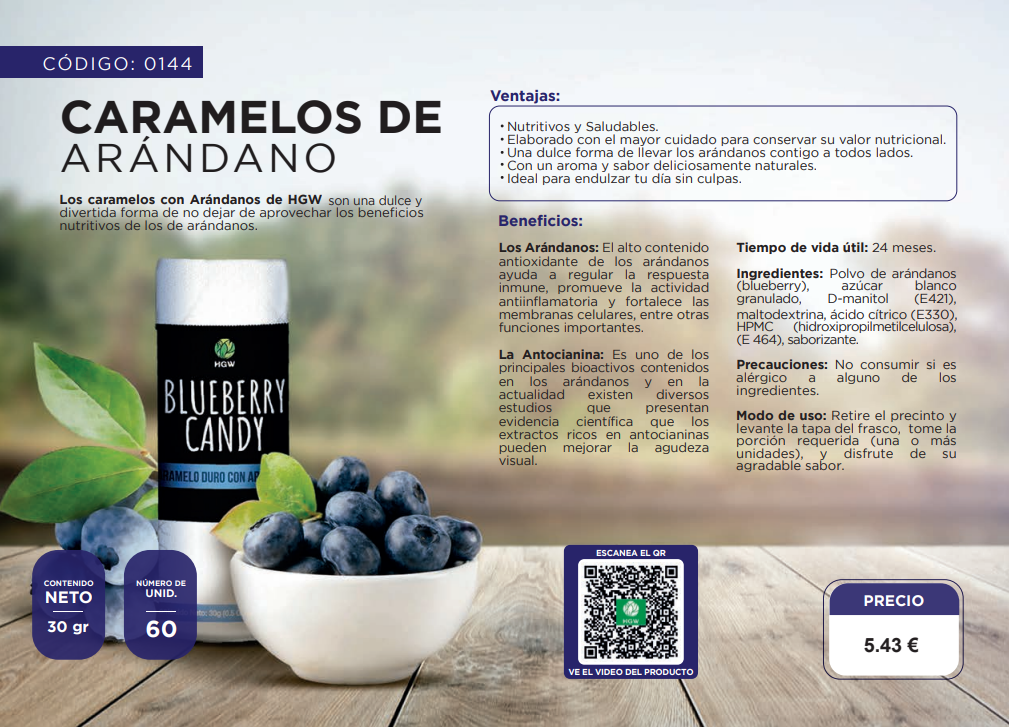 Blueberry Candy Caramelos de Arandanos HGW