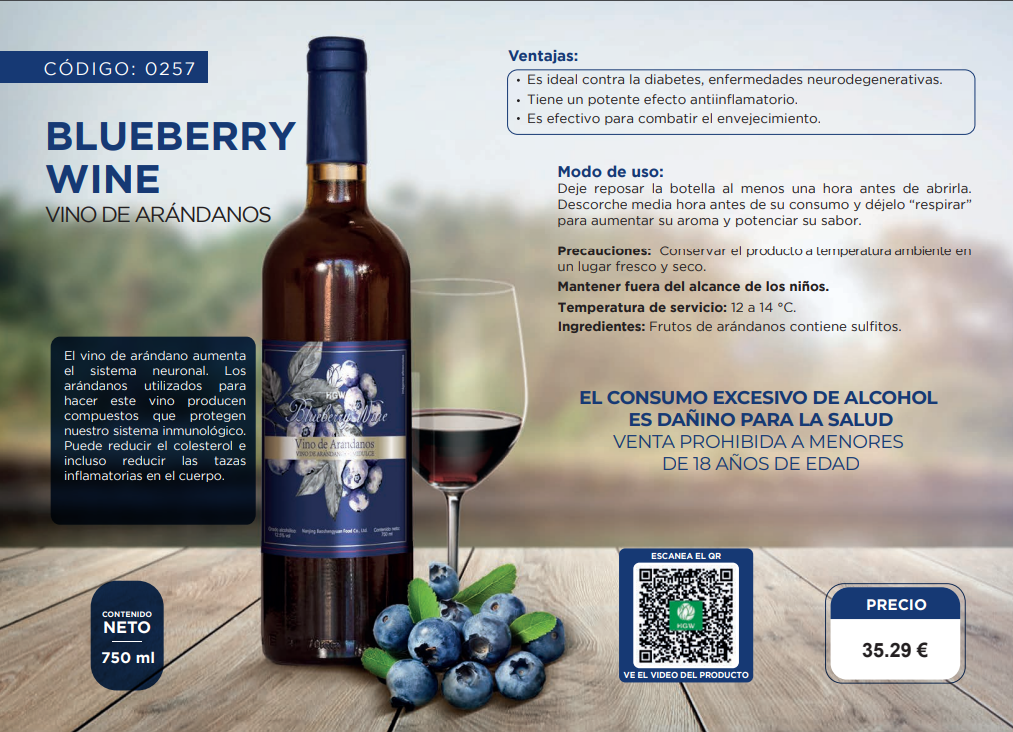 Blueberry Wine - Vino de Arándanos HGW