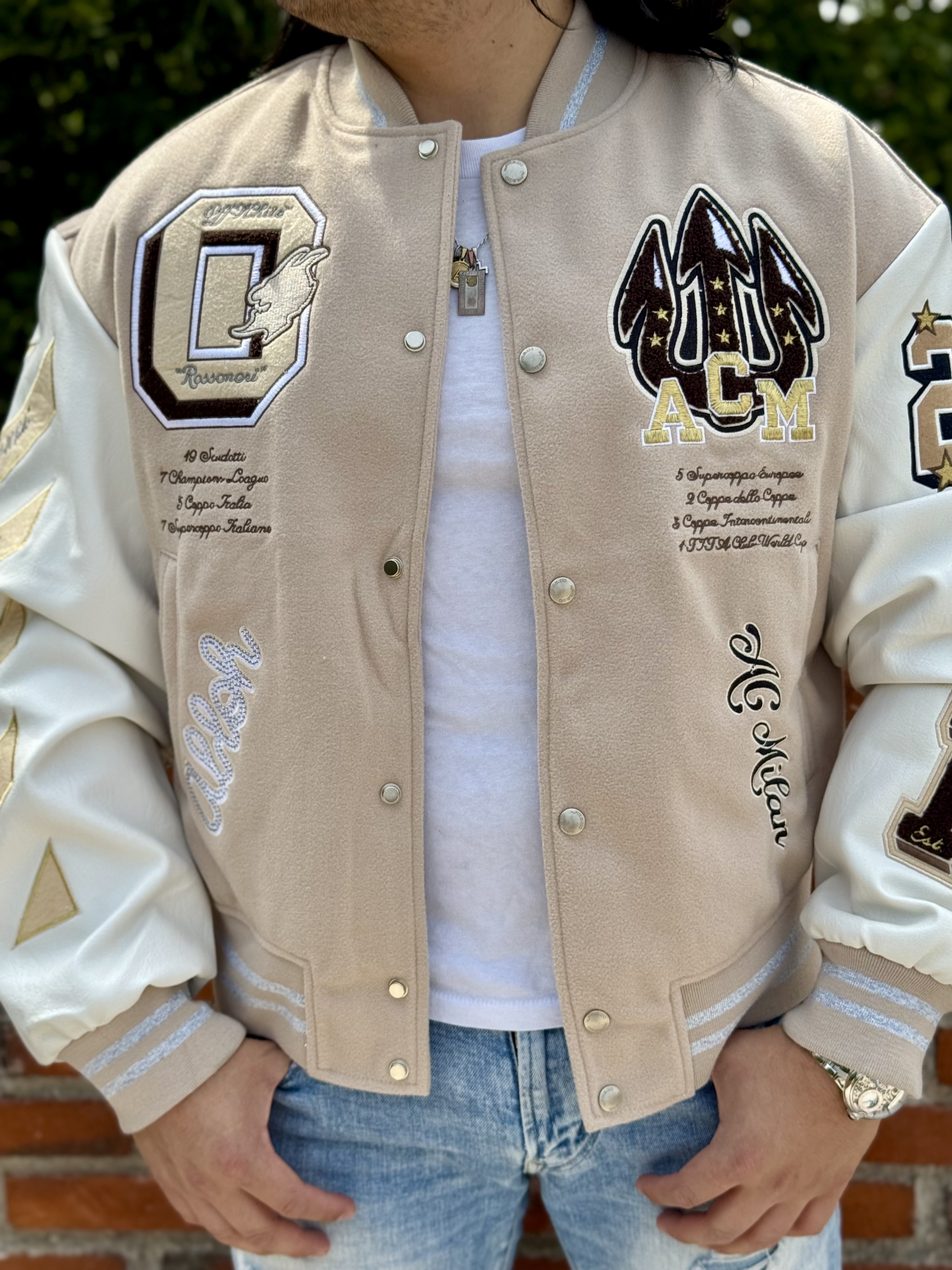 VARSITY JACKET OFF WHITE X AC MILAN