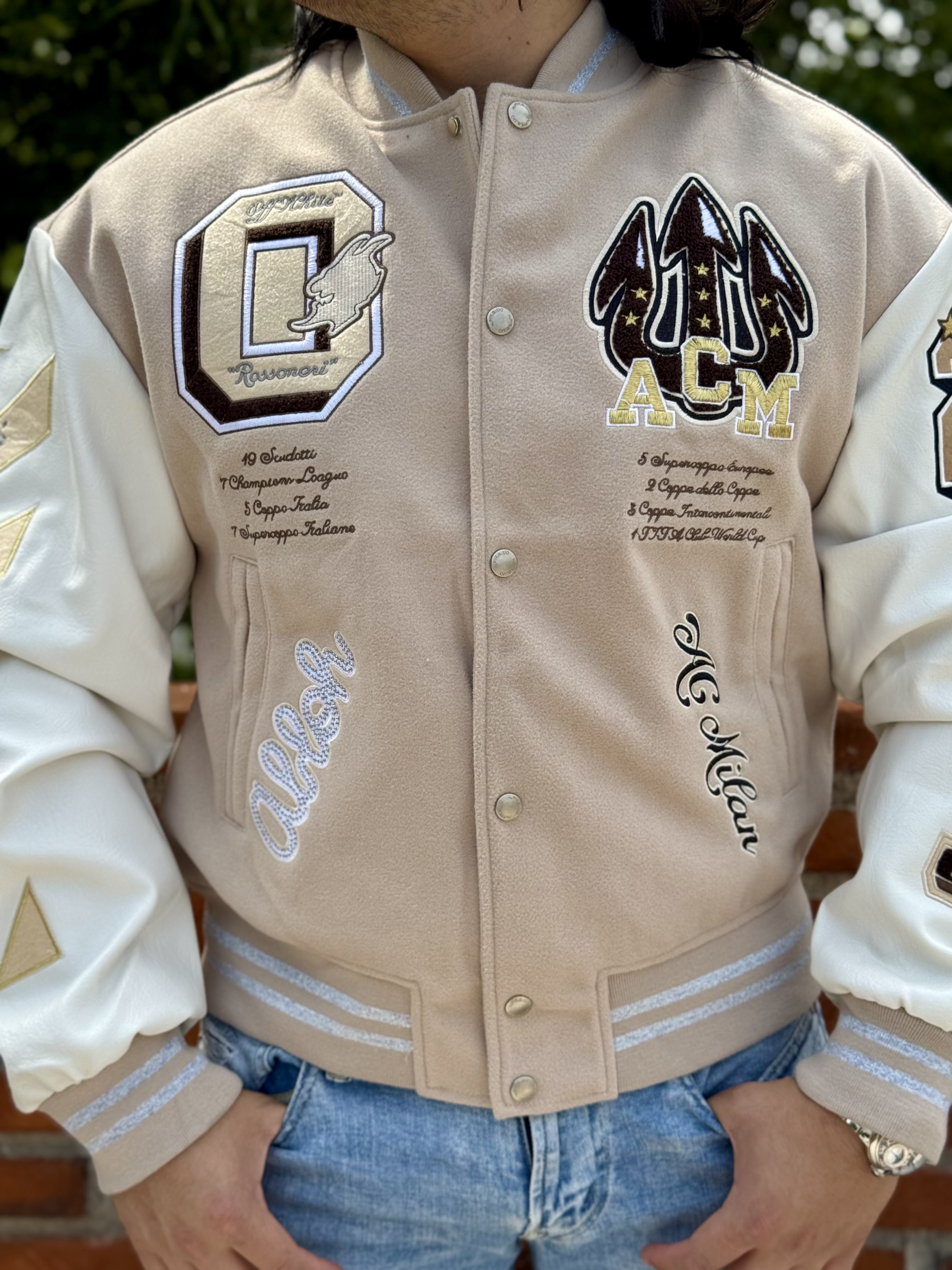 VARSITY JACKET OFF WHITE X AC MILAN