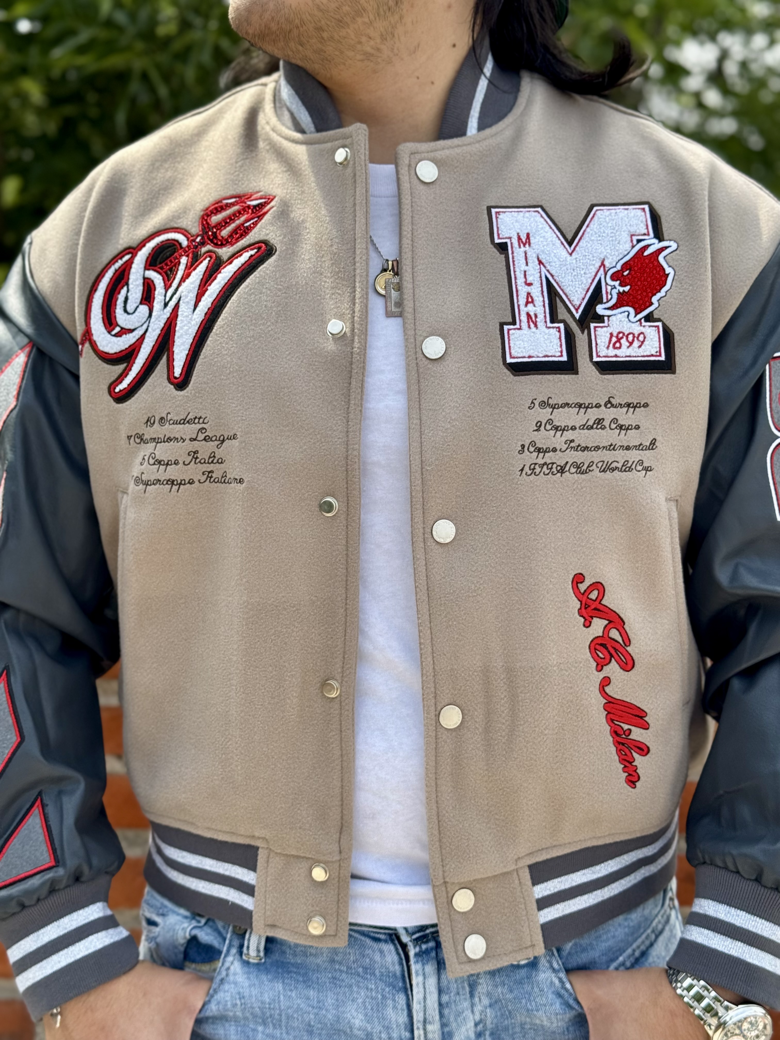 VARSITY JACKET OFF WHITE X AC MILAN