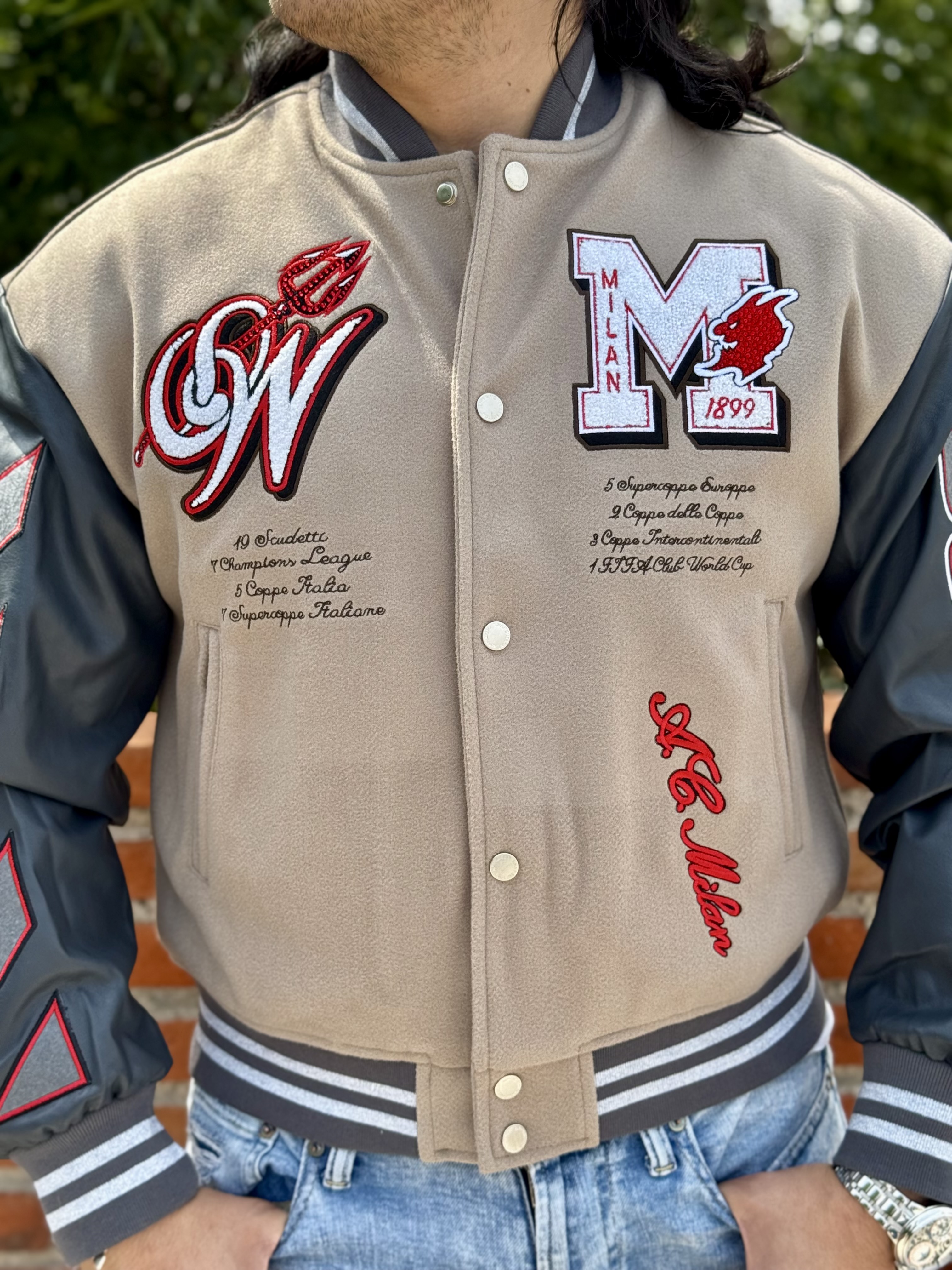 VARSITY JACKET OFF WHITE X AC MILAN