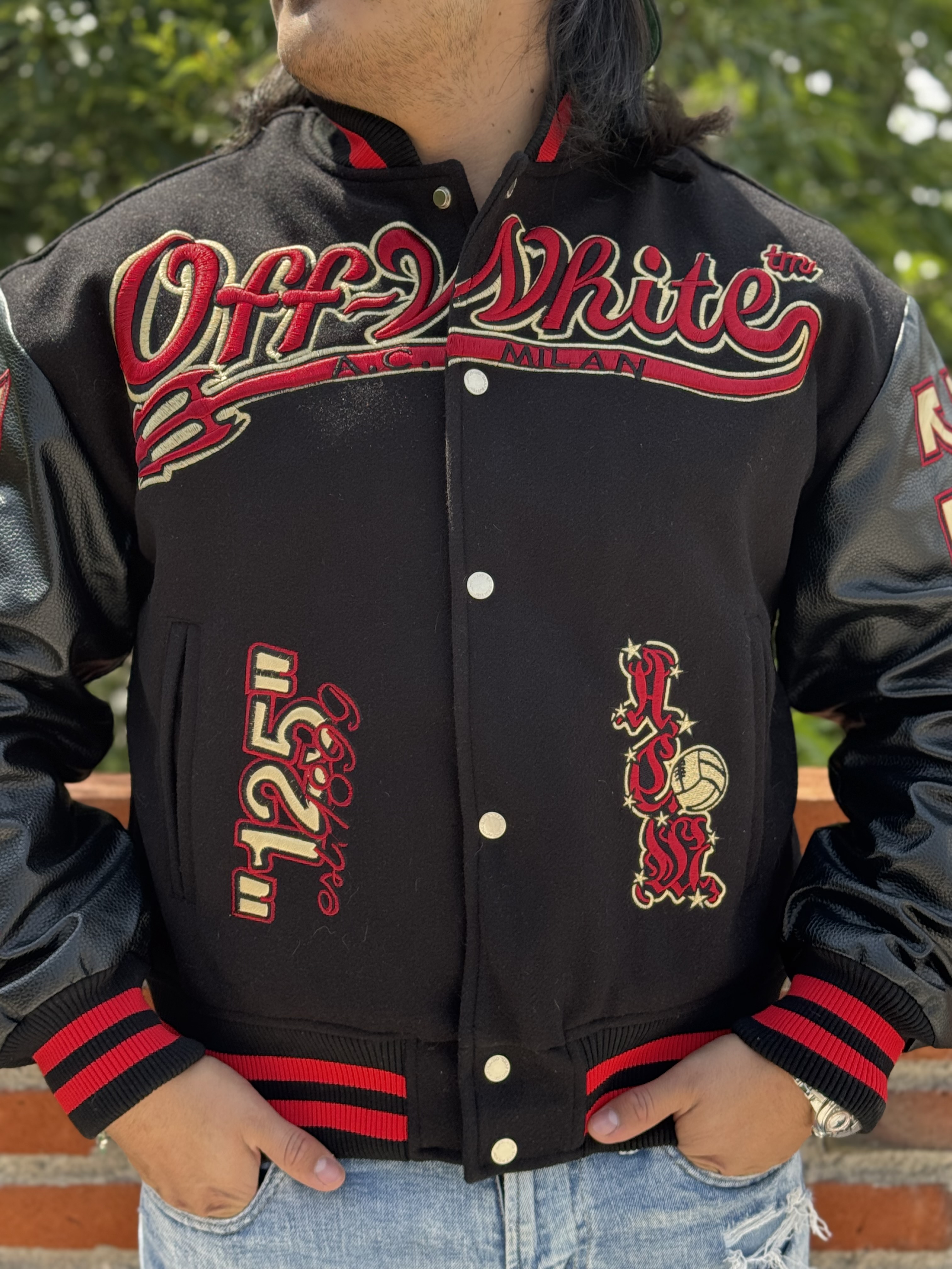 VARSITY JACKET OFF WHITE X AC MILAN