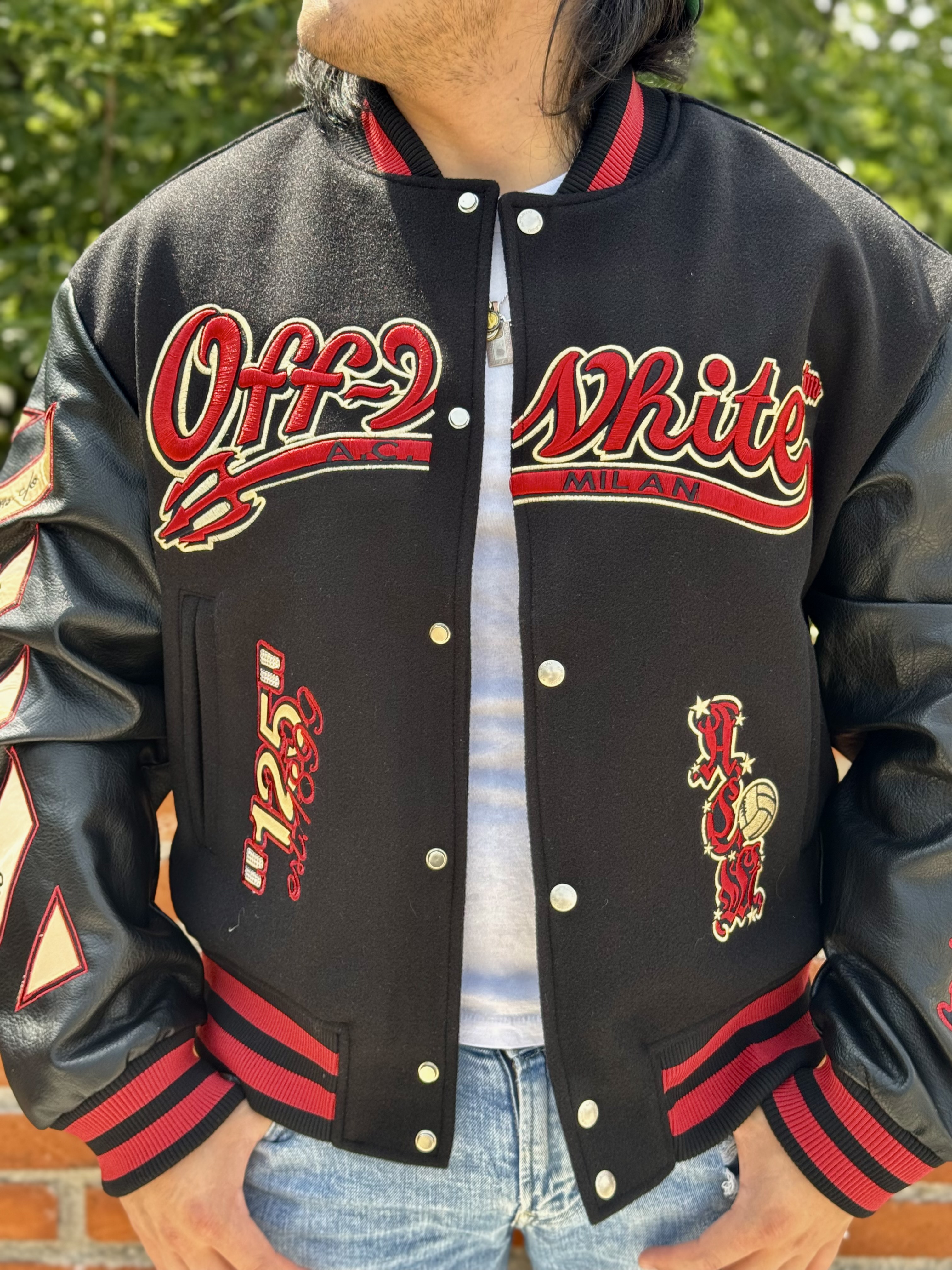 VARSITY JACKET OFF WHITE X AC MILAN
