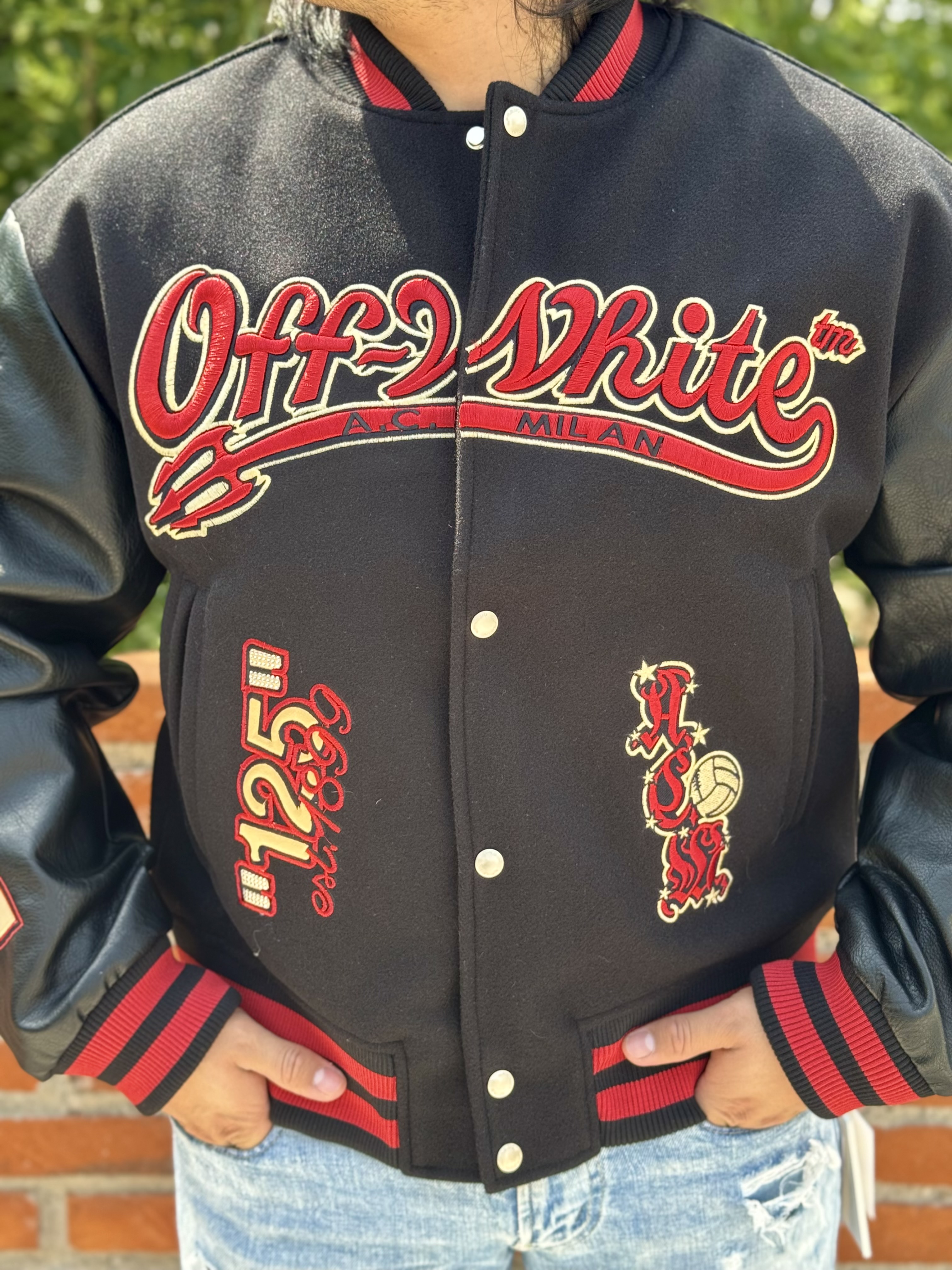 VARSITY JACKET OFF WHITE X AC MILAN