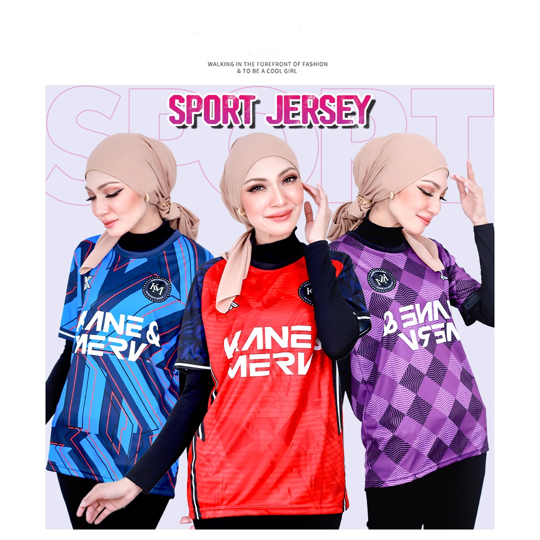 UNISEX JERSEY ROUND NECK SHORT SLEEVE SPORTS CLUB BLUE (T3923)