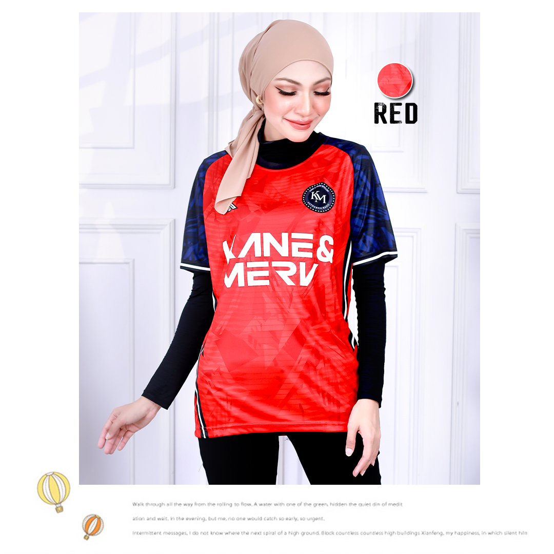 UNISEX JERSEY ROUND NECK SHORT SLEEVE SPORTS CLUB RED [T3923]