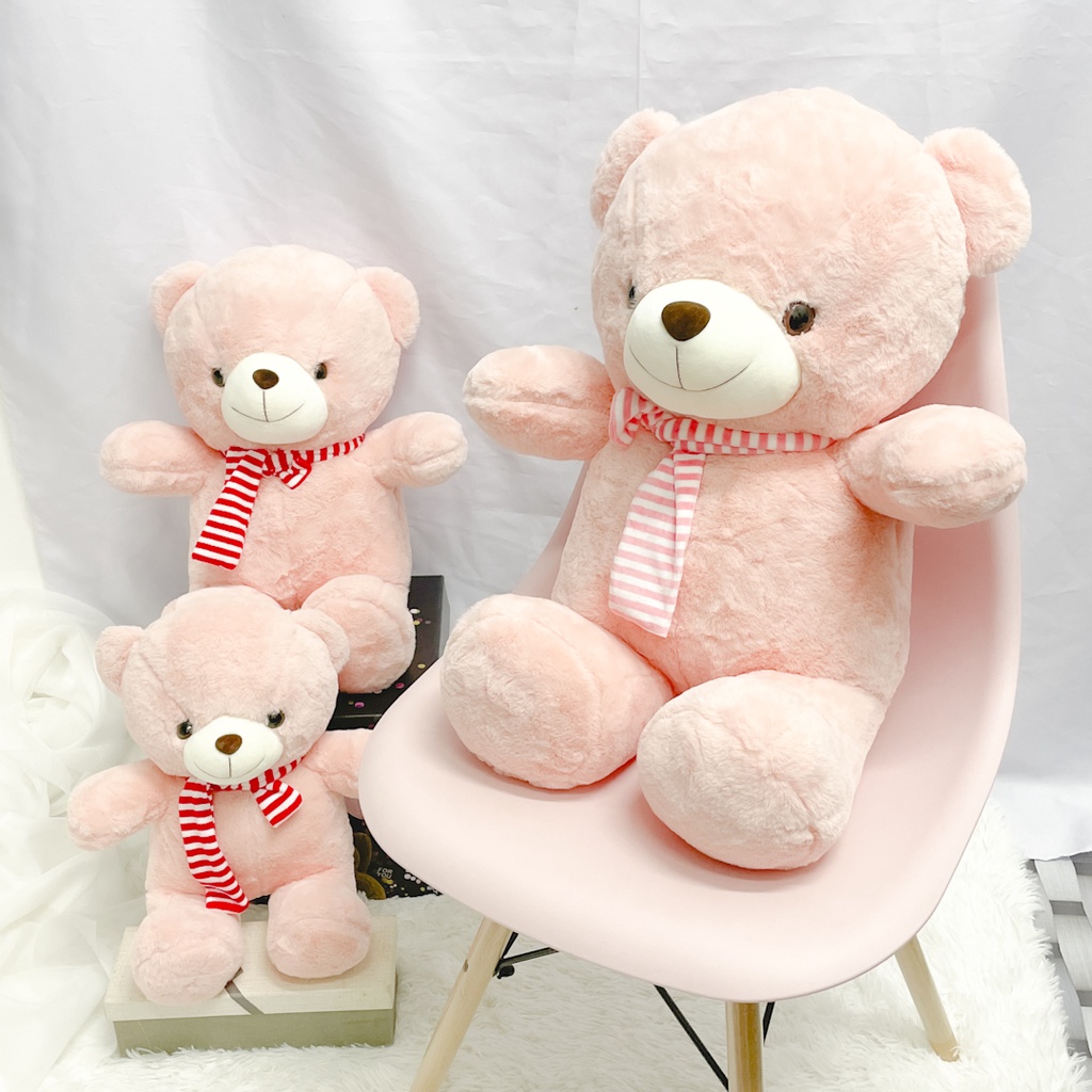 Teddy Bear Scarf Design 40/50/60cm Size Soft Cute Patung Bear Soft Clothing 100% Cotton Gift Present Collection