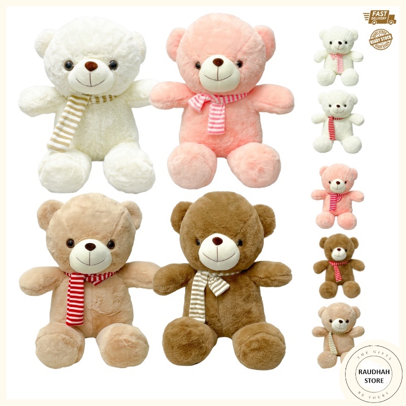Teddy Bear Scarf Design 40/50/60cm Size Soft Cute Bear Soft Clothing 100% Cotton 