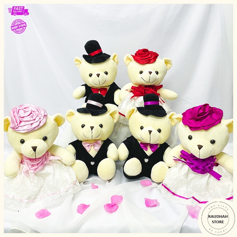 Wedding Bear Couple 2pcs Big Size Teddy