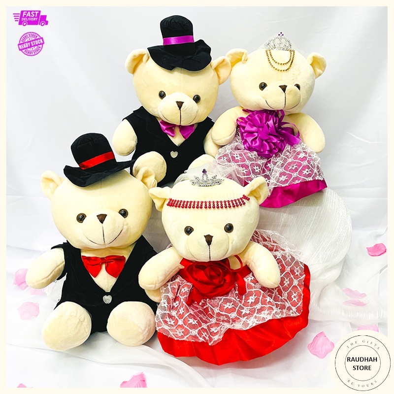 Wedding Bear Couple 2pcs Big Size Teddy