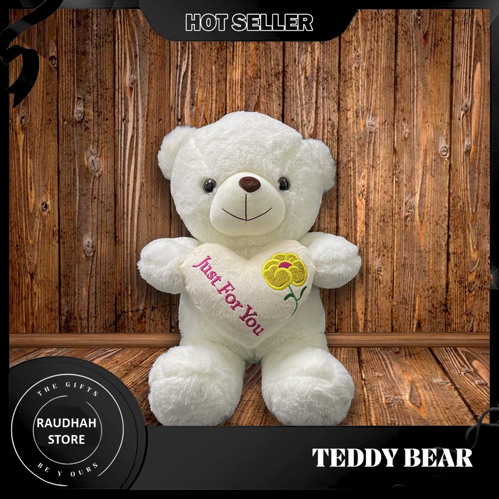 Cute Bear Birthday Present Teddy Bear Craemy White Love Pillow With Just For You