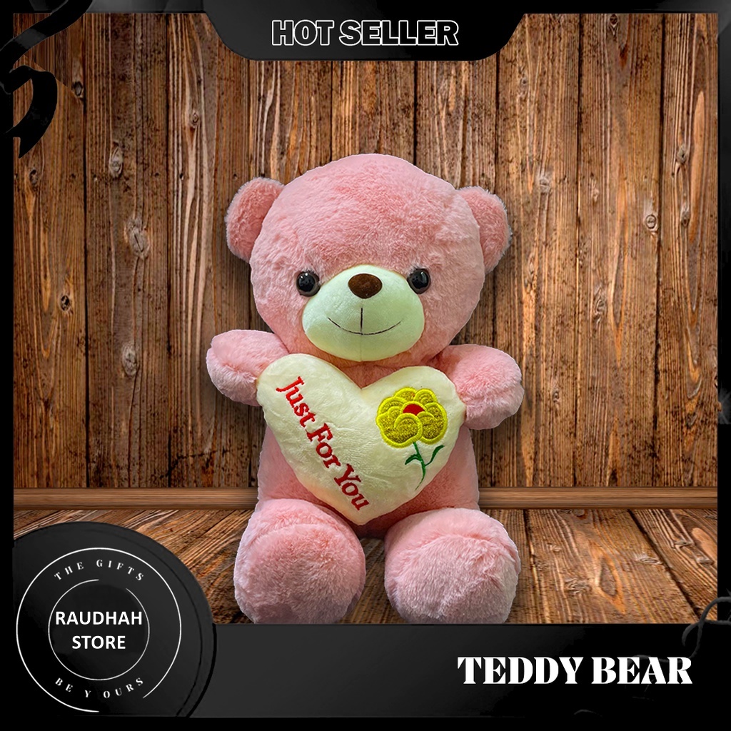 Cute Bear birthday Present Teddy Bear Pink Love Pillow With Just For You