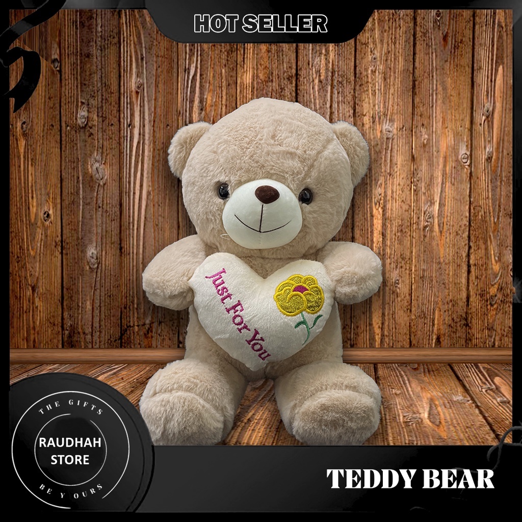 Cute Bear birthday Present Teddy Bear Light Brown Love Pillow With Just For You