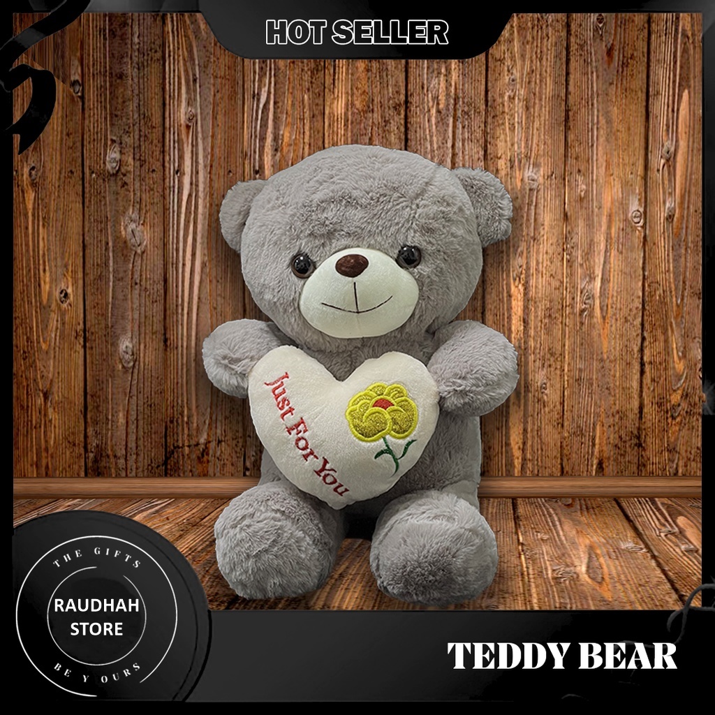 Cute Bear birthday Present Teddy Bear Grey Love Pillow With Just For You