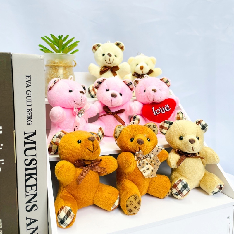 [Bouquet Bears]Teddy Bear Key Chain Love/ Ribbon