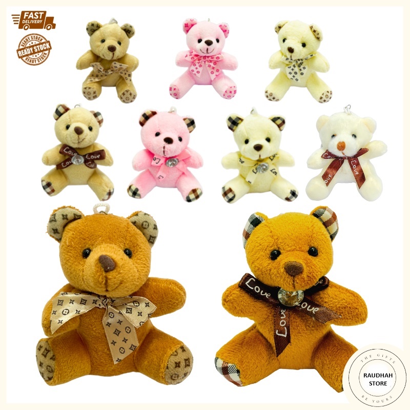[Bouquet Bears]Teddy Bear Key Chain Love/ Ribbon