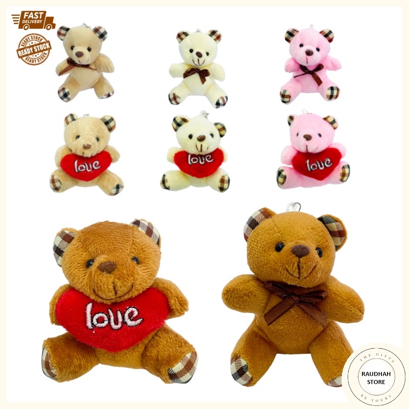 [Bouquet Bears]Teddy Bear Key Chain Love/ Ribbon