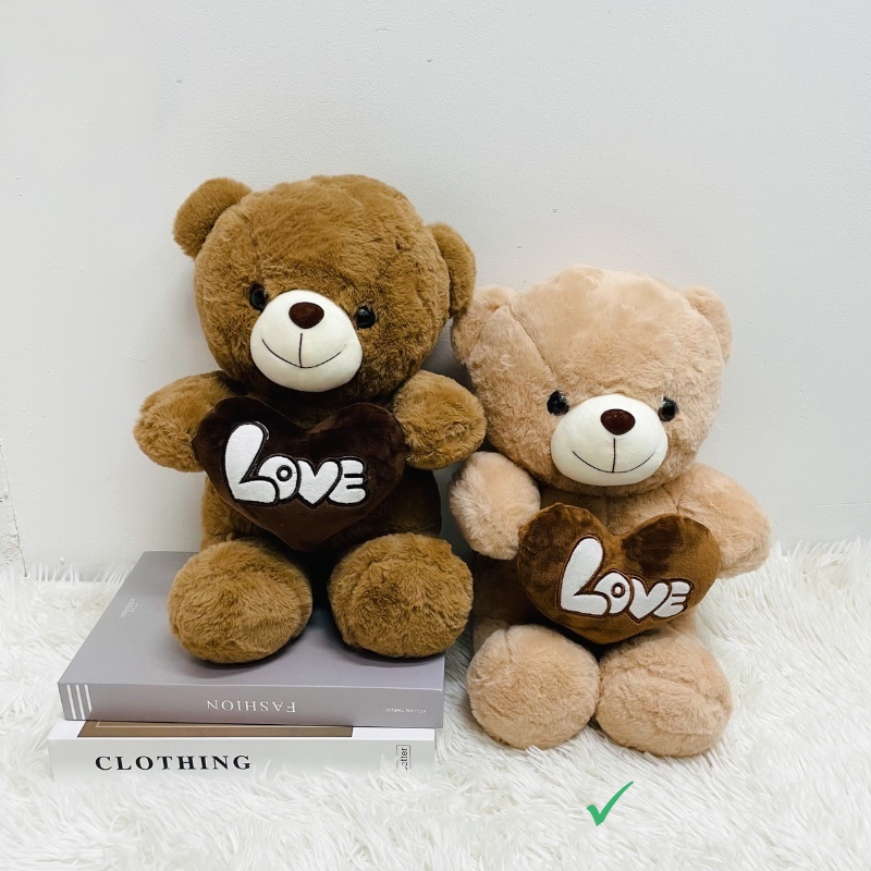 40cm Teddy Bear Brown Love Pillow Soft Cute 100% cotton Filling Stuffed Toys Gift Pack Present Use