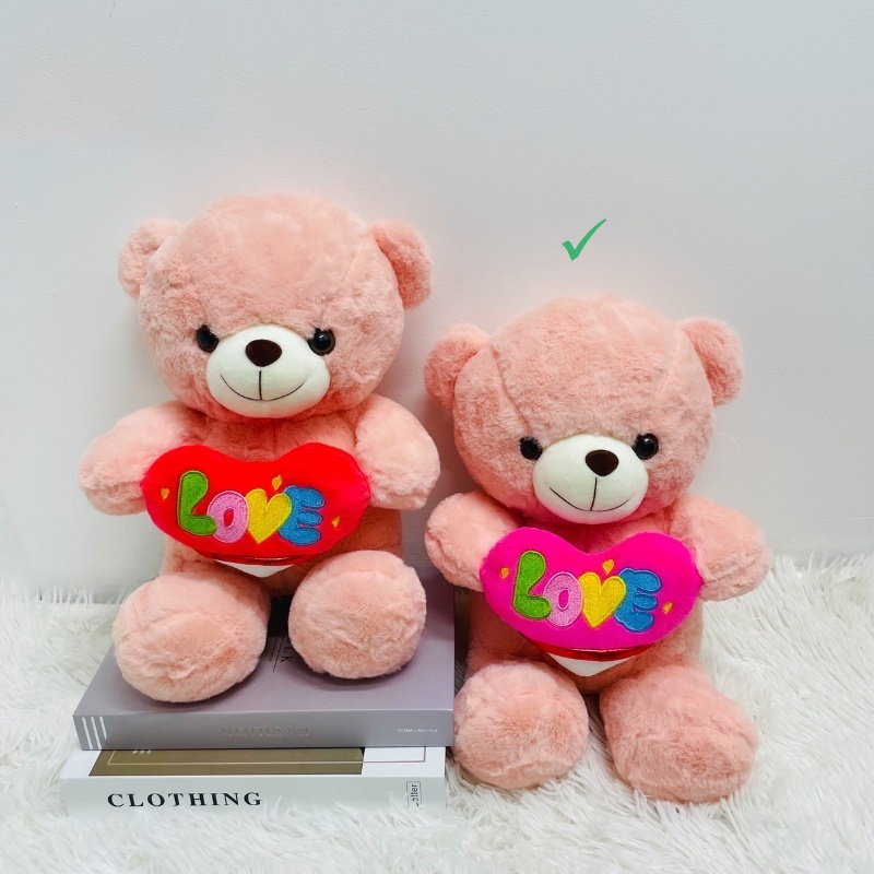 40cm Teddy Bear Pink Love Pillow Soft Cute 100% cotton Filling Stuffed Toys Gift Pack Present Use