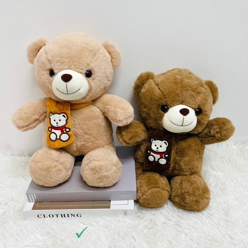 40cm Teddy Bear Brown Scarf Soft Cute 100% cotton Filling Stuffed Toys Gift Pack Present Use