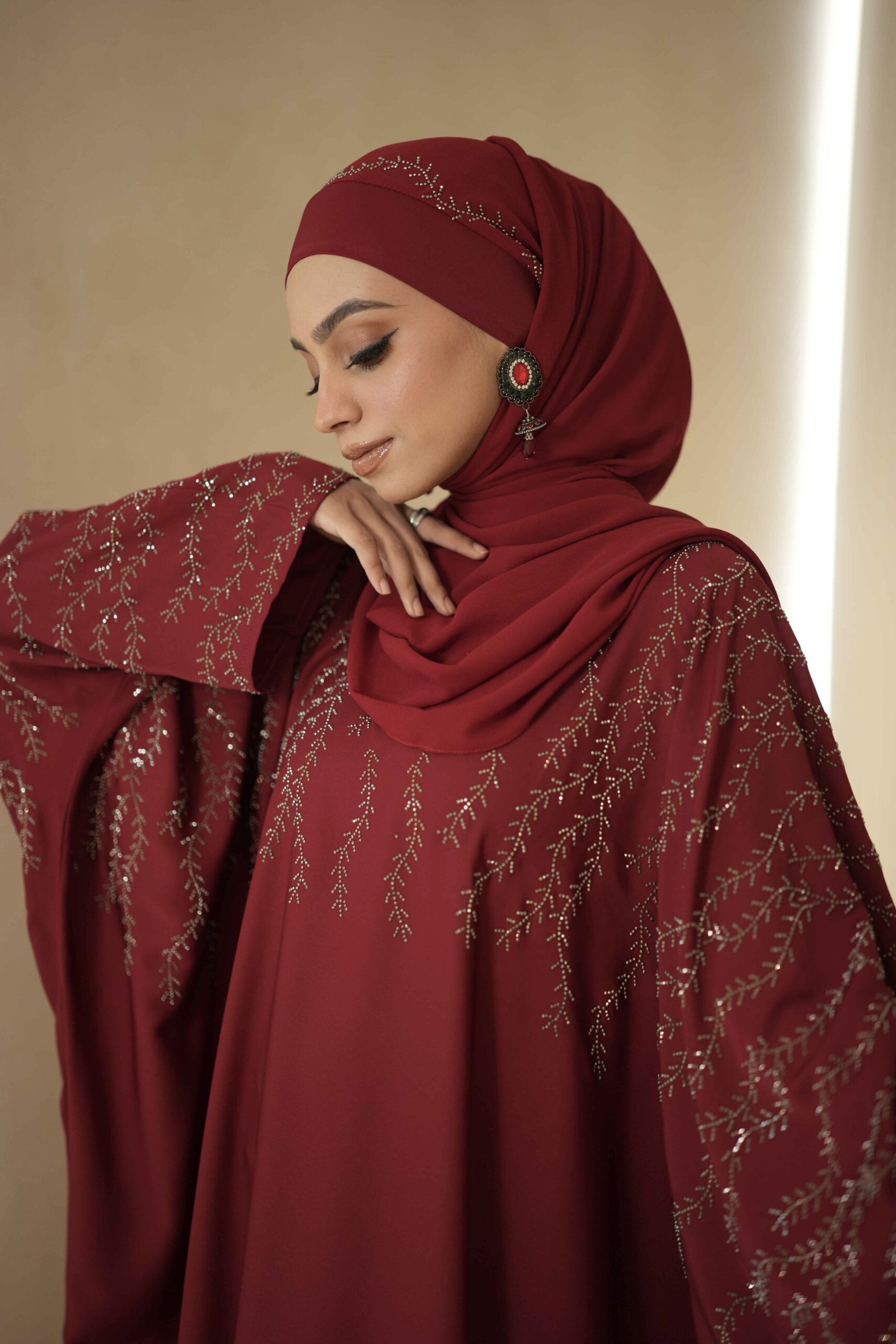 Asma’ Abaya (Maroon)