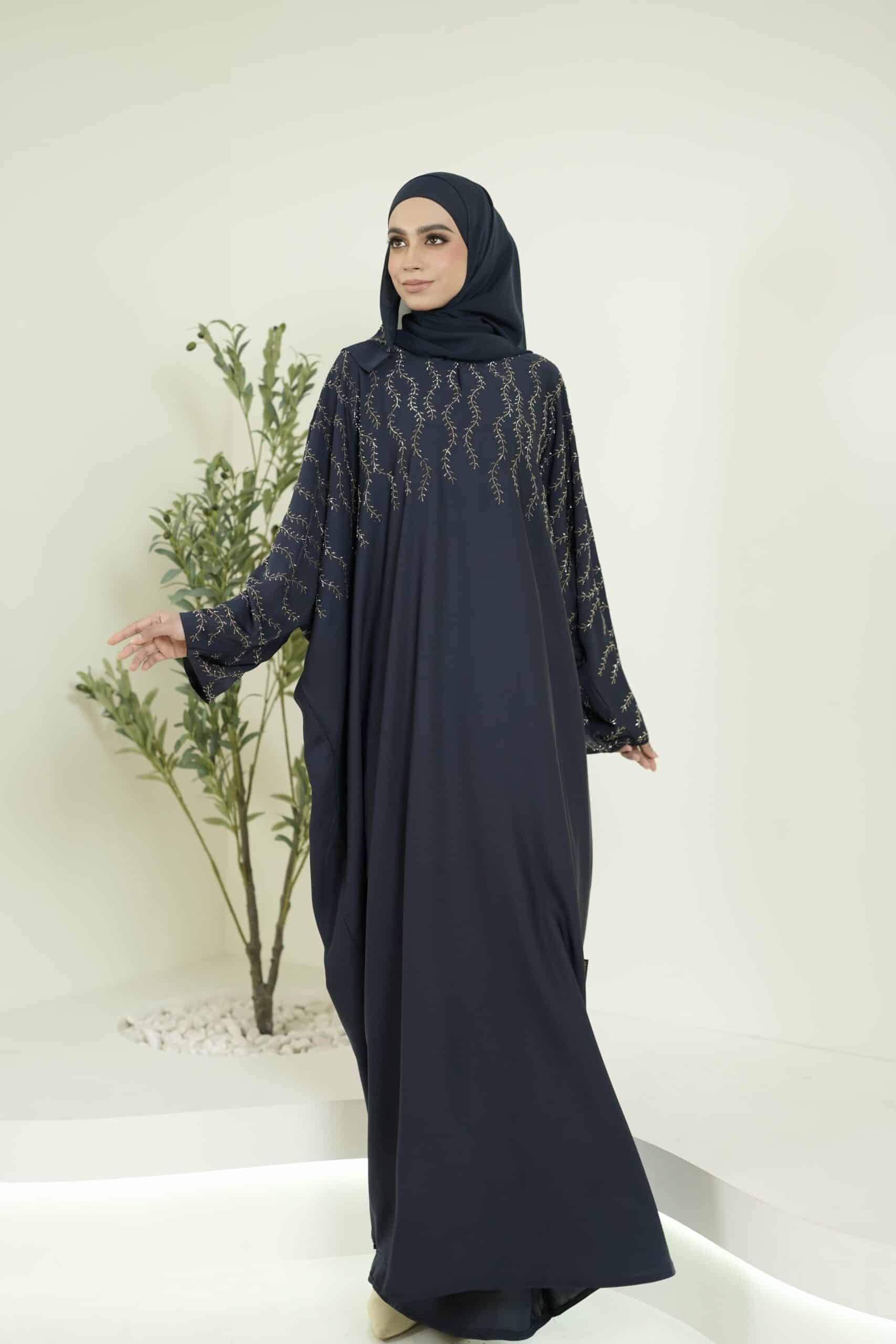 Asma’ Abaya (Navy Blue)