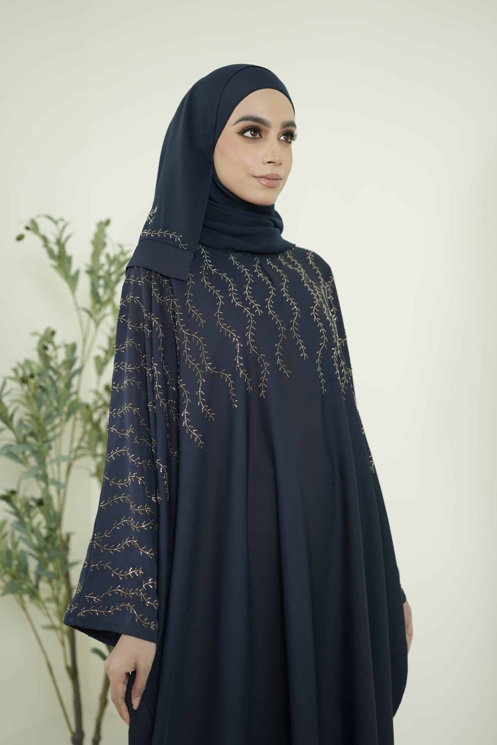 Asma’ Abaya (Navy Blue)