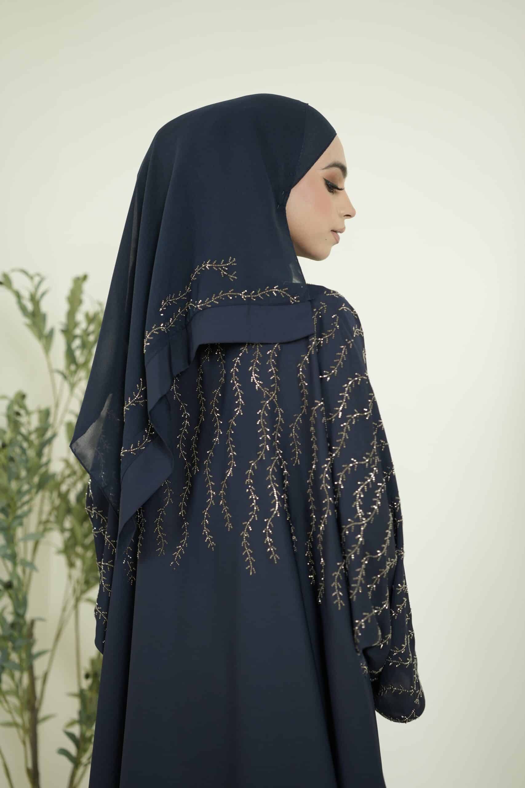 Asma’ Abaya (Navy Blue)