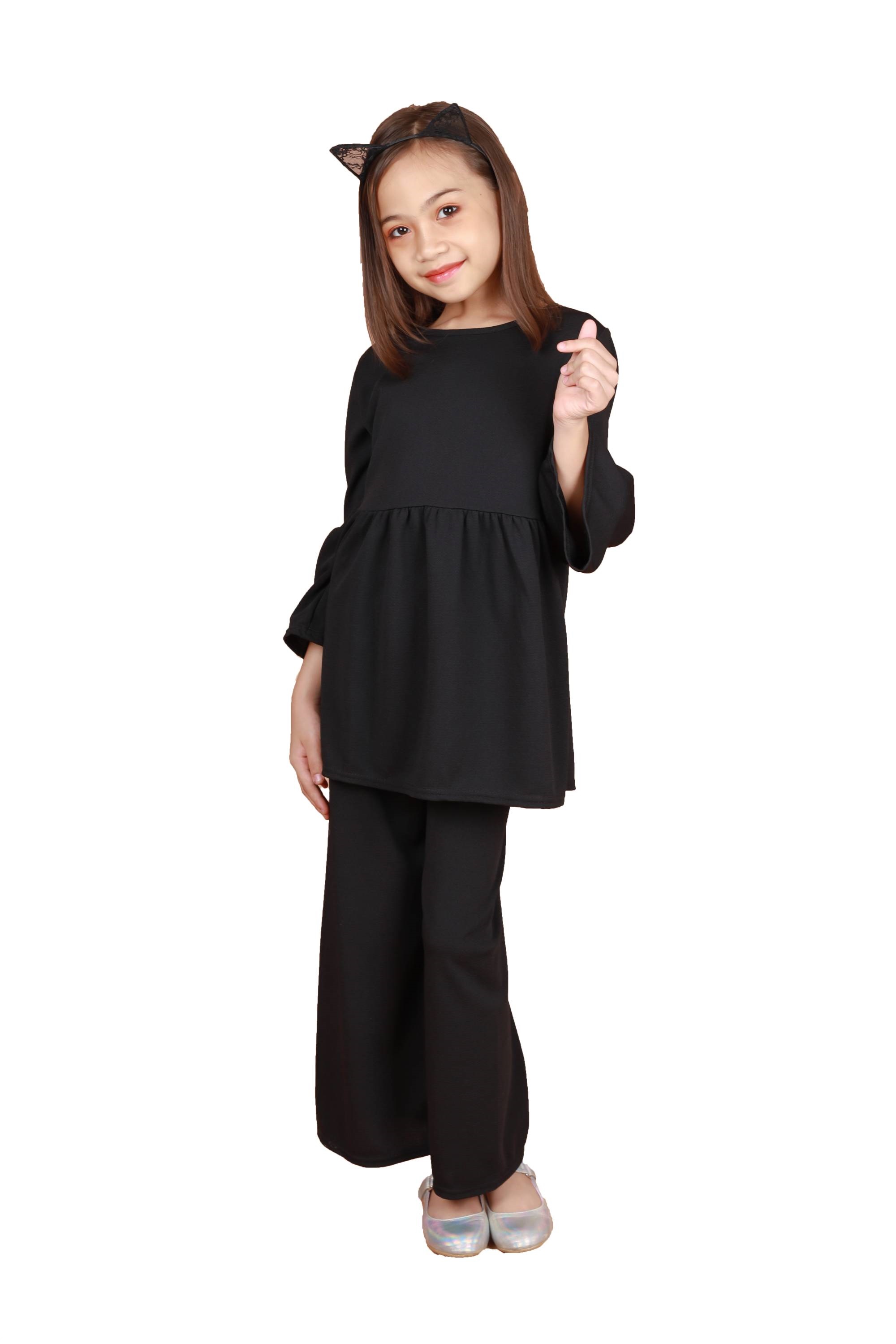 Ayleen Kids Baju Kurung Modern Black - [K35655 311]