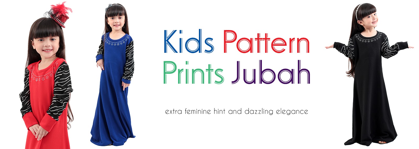 Kids Pattern Prints Jubah Black [M20155/M20156]