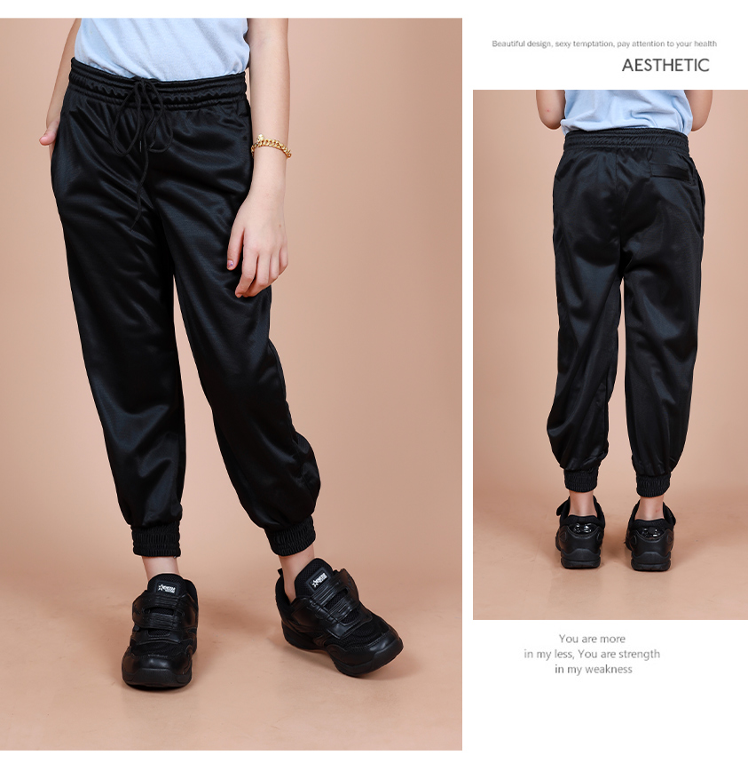 Kids & Adult Plus Size Jogger Sport Pants Black [P17172]