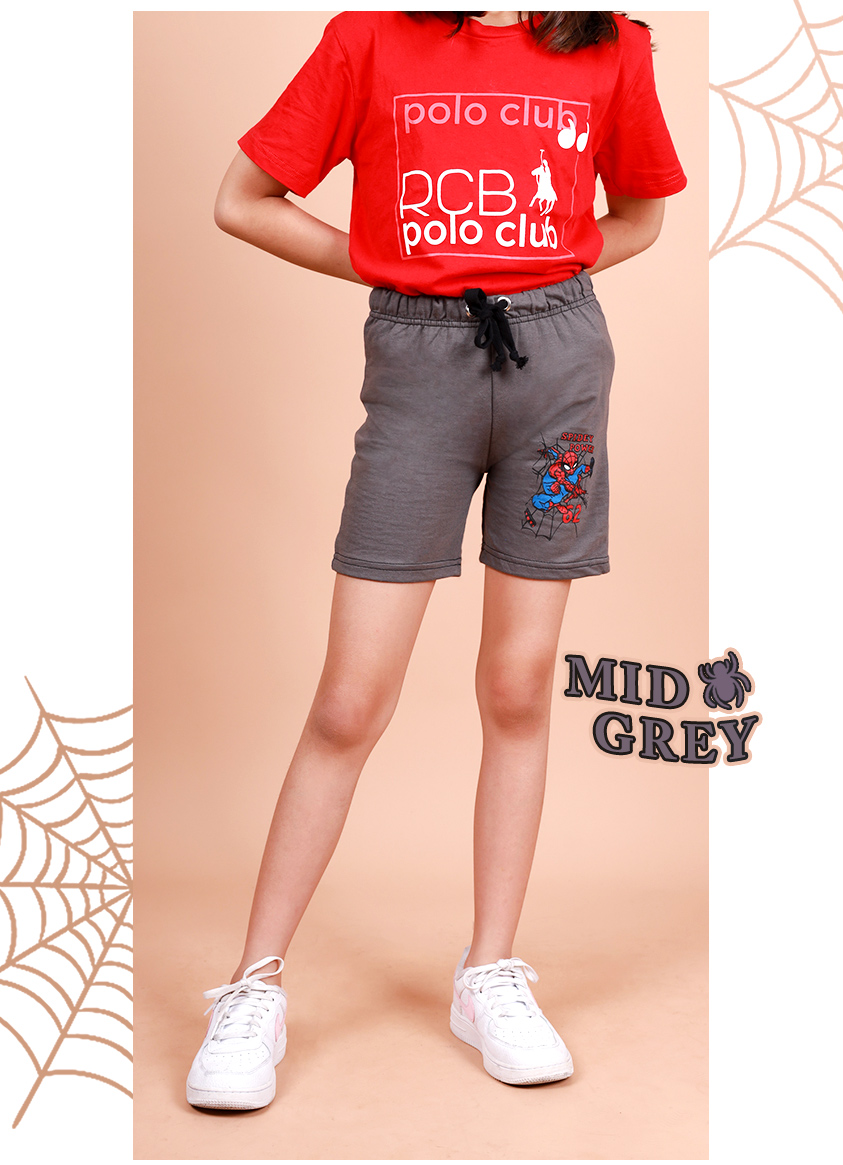 Kids Unisex Spider Man Spidey Power Shorts Pants Army Green - [P6432]