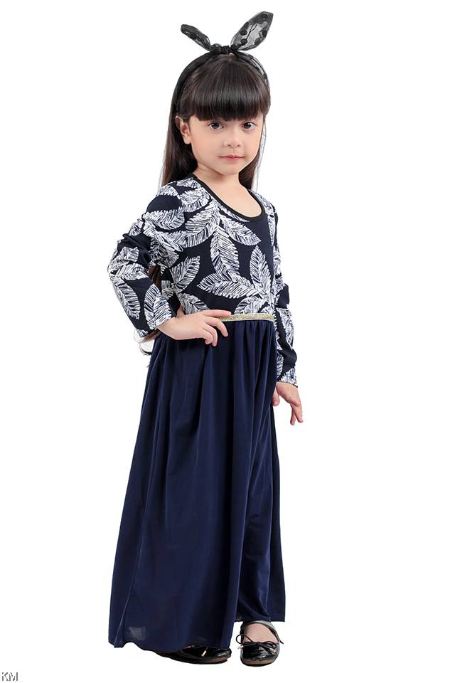 Kids Printed Maxi Dress Blue [M11519/M11520]