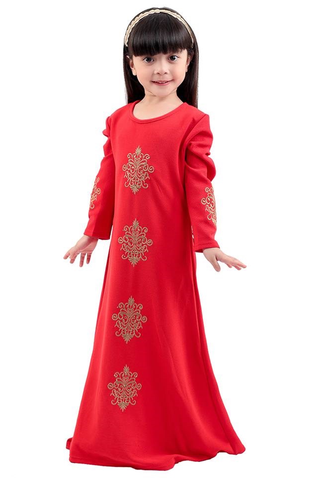 Kids Jubah with Golden Embroidery Red [M20157/M20161]